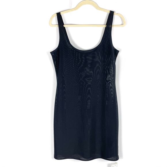 COS Sheer Mesh Dress Mini Black Bodycon Scoop Neck Sleeveless Tank Sz 8 - Picture 1 of 6